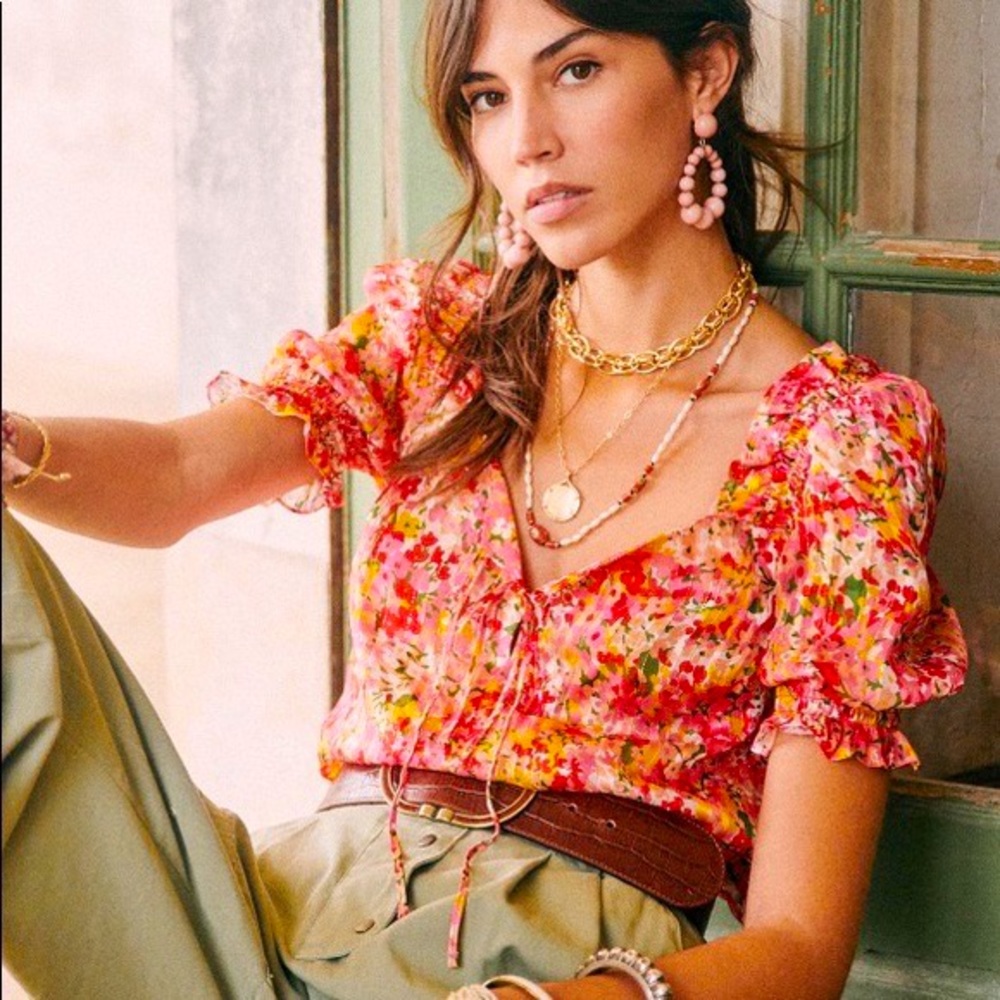 New with Tags Sezane Rita Blouse